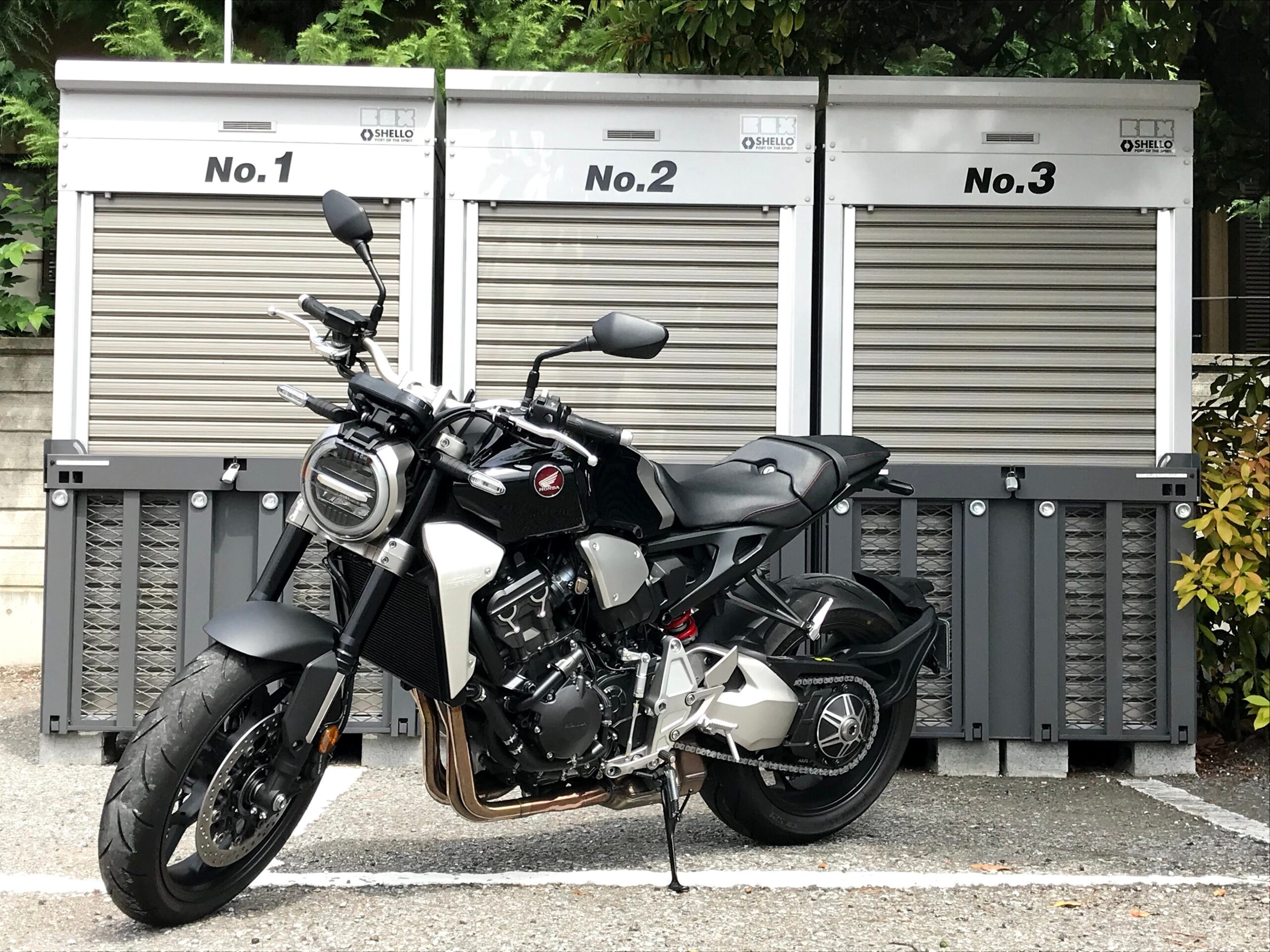 ハローストレージのバイクボックスの外観（提供写真）
