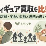 フィギュア買取を実際に比較！同じ6点の店頭・宅配査定と手取りの違い（イメージイラスト）